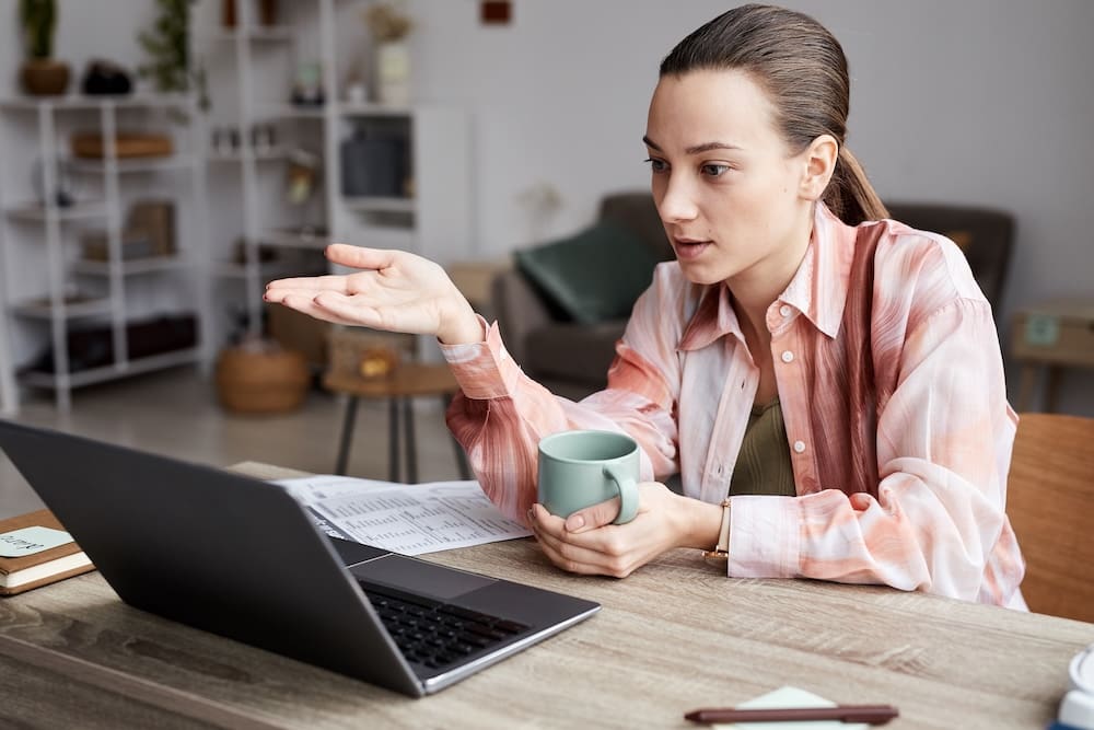 a person on a video conference