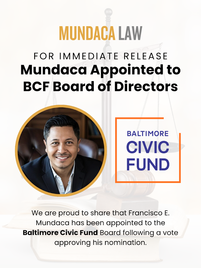 Francisco E. Mundaca appointed to the Baltimore Civic Fund Board of Directors