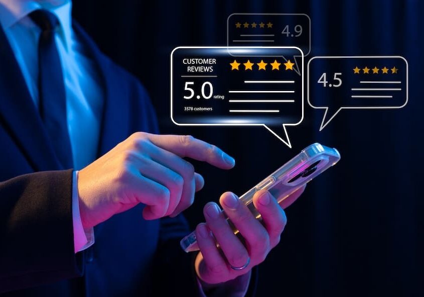 a person receiving rating and reviews
