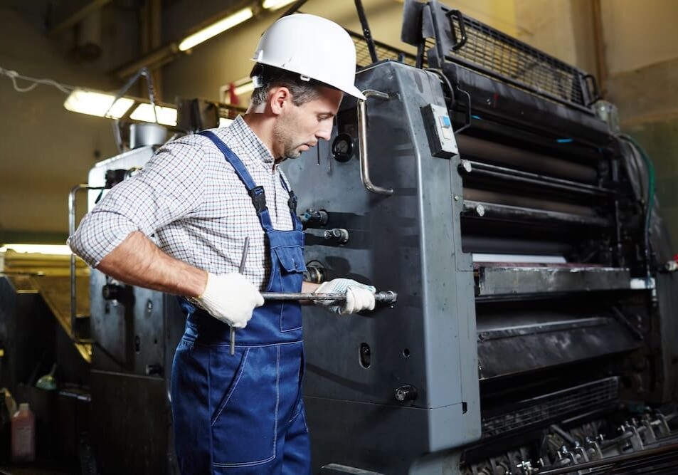 a man working on a machine